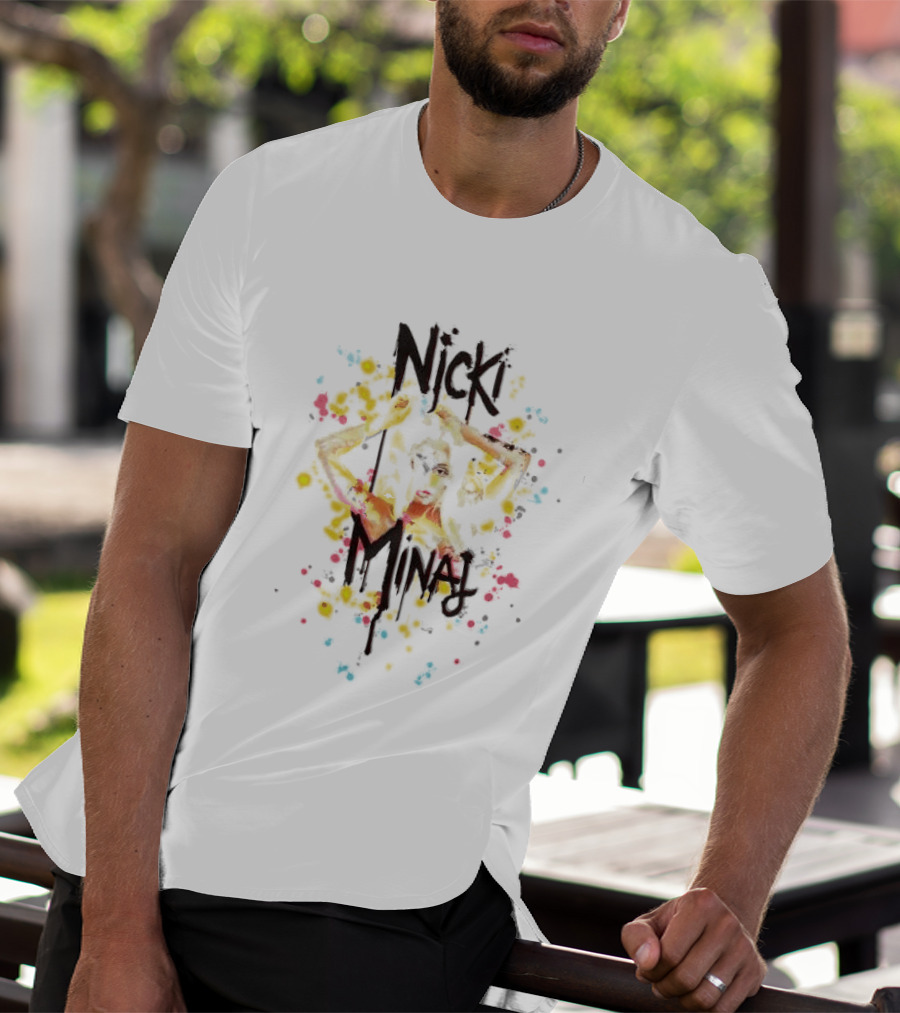 Nicki Minaj Vibrant Paint Splatter T-Shirt