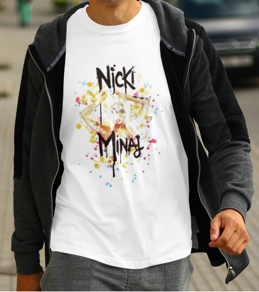 Nicki Minaj Vibrant Paint Splatter T-Shirt