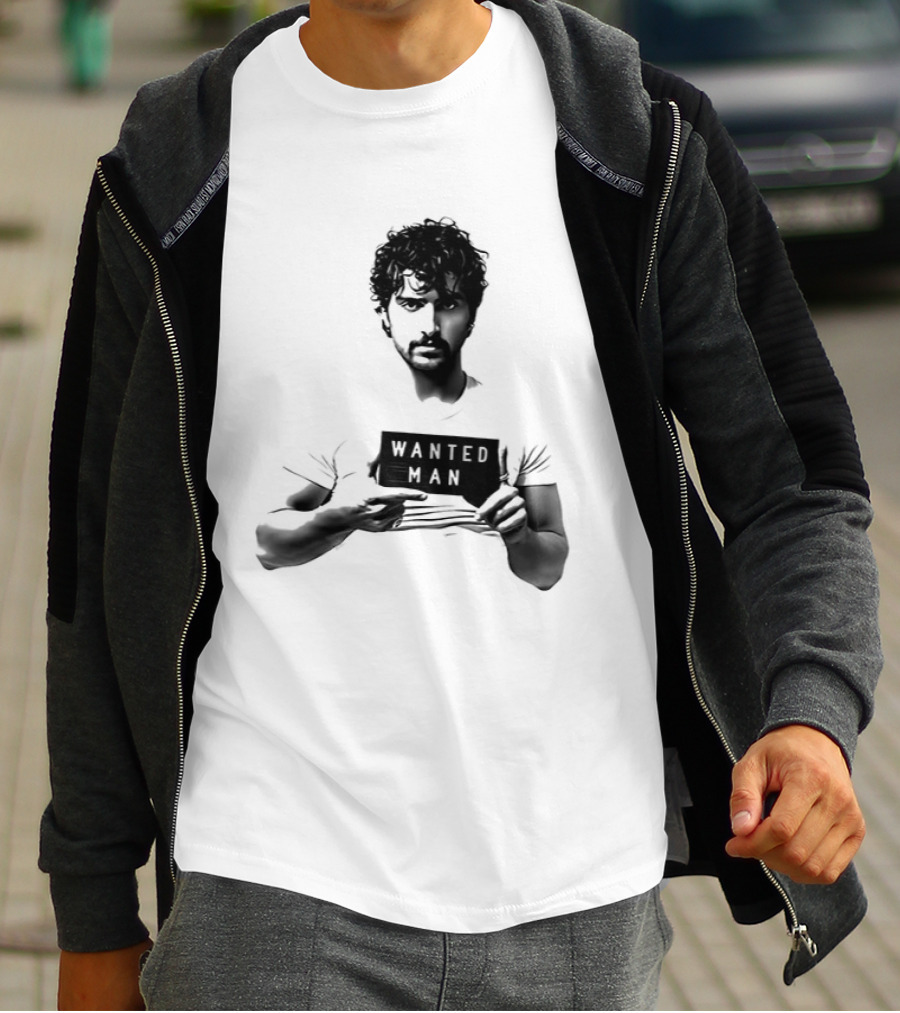 Boone Wanted Man Tour Shot 2026 Bold Typography Black And White T-Shirt