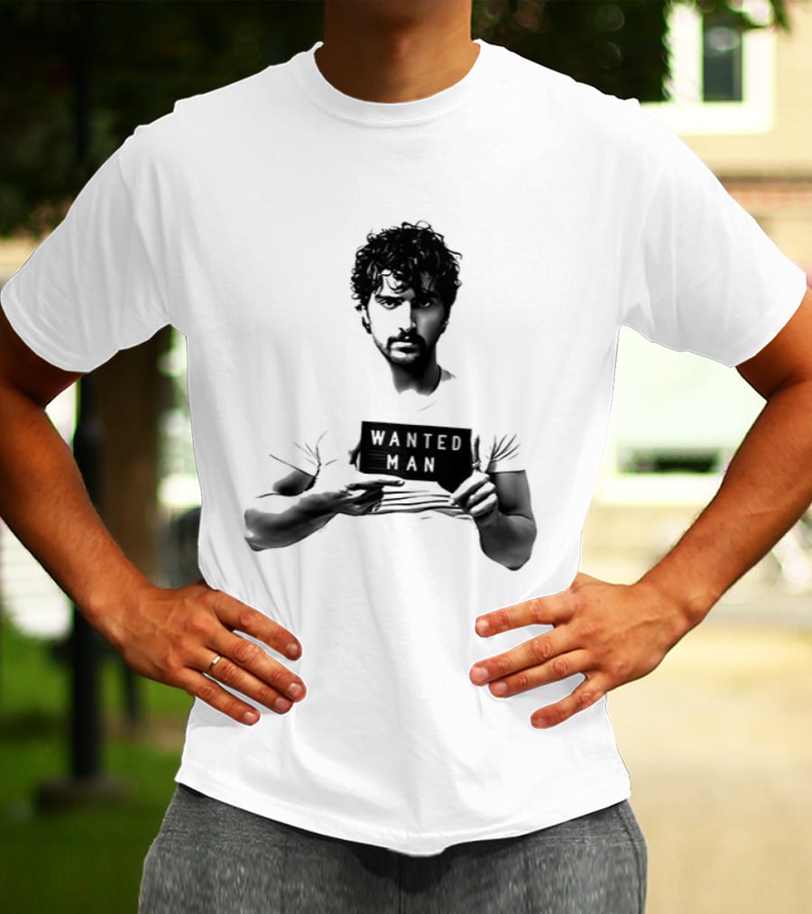 Boone Wanted Man Tour Shot 2026 Bold Typography Black And White T-Shirt