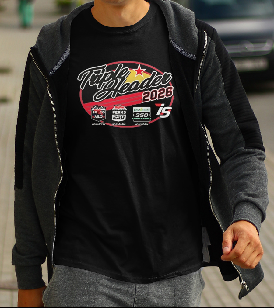 Triple Header 2026 Iowa Corn 350 Hy Vee Perks 250 JR Co 150 Racing Event Series T-Shirt