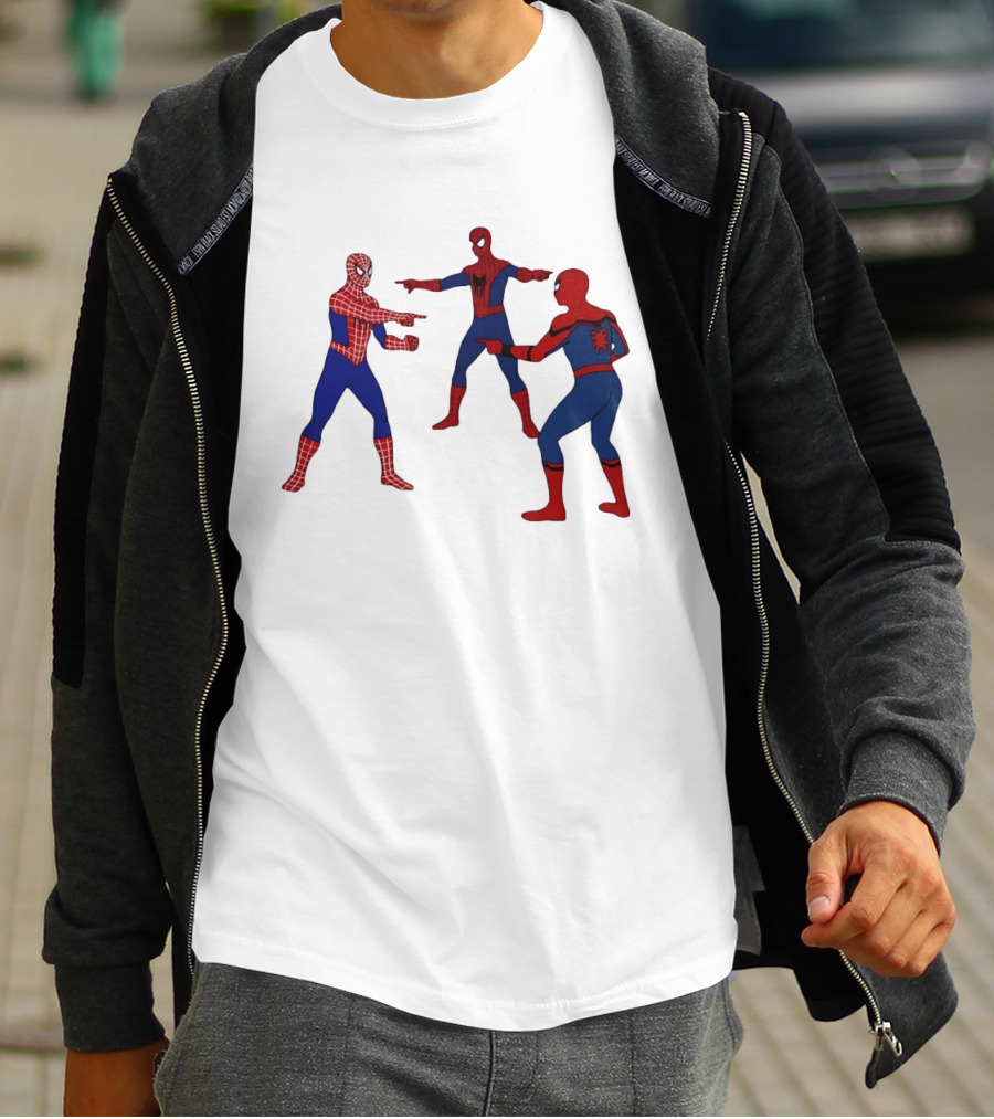Spiderman Pointing Meme Marvel Superhero Comic Book Iconic Scene 2026 T-Shirt