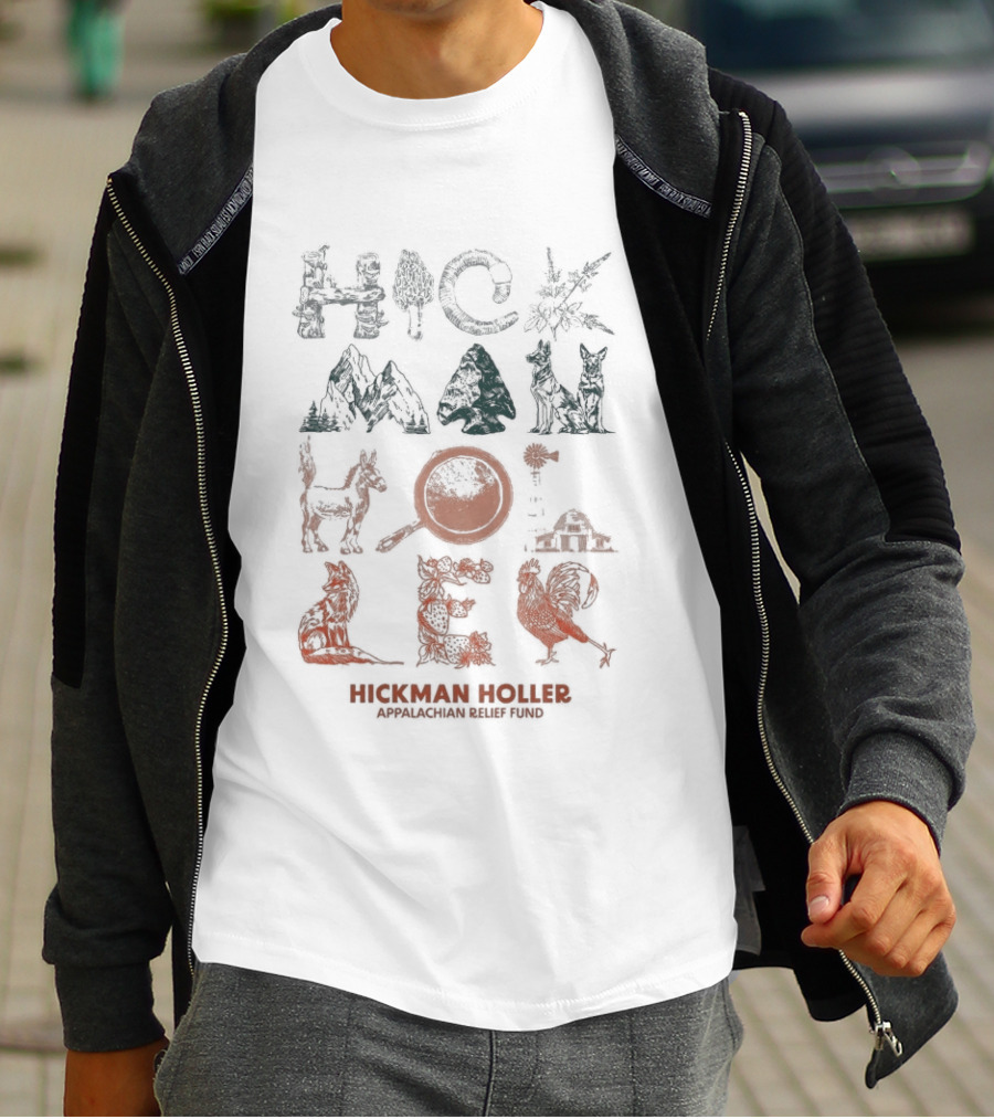 Tyler Childers Hickman Holler Appalachian Relief Fund Hickman Holler Appalachian Mountains Wildlife Bear Banjo Squirrel T-Shirt