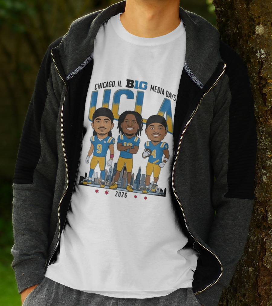 Chicago IL Big Media Days UCLA Bruins Football 2026 Player Caricature T-Shirt
