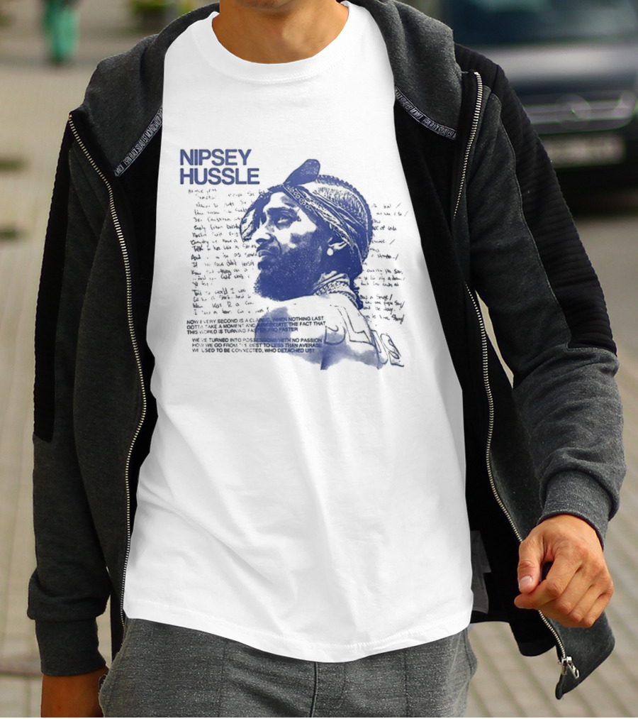 Nipsey Hussle Prolific Edition Blue Typography Profile T-Shirt