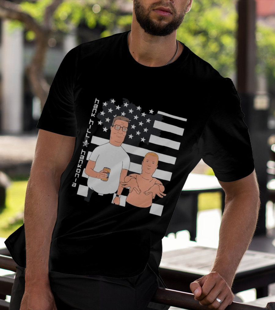 Hank Hill Hankonia American Flag Stars Stripes Characters T-Shirt