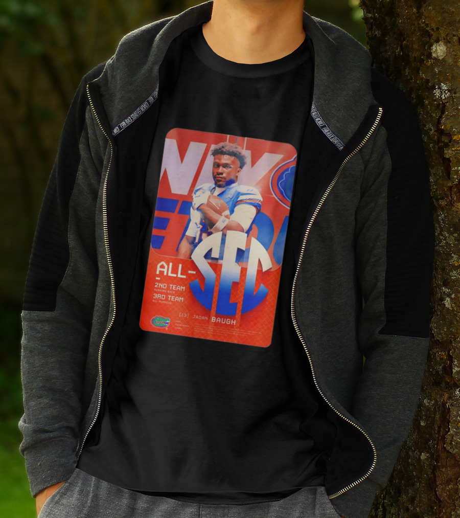 Jadan Baugh No 13 All SEC 2nd Team Running Back Florida Gators 3rd Team All Purpose T-Shirt
