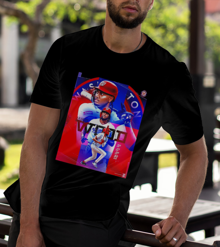 James Wood Washington Nationals .272 AVG .398 OBP 30 HR Collage T-Shirt