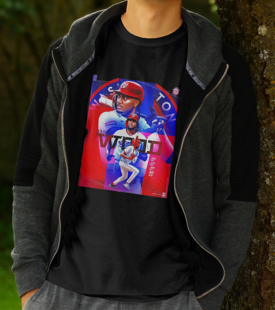 James Wood Washington Nationals .272 AVG .398 OBP 30 HR Collage T-Shirt