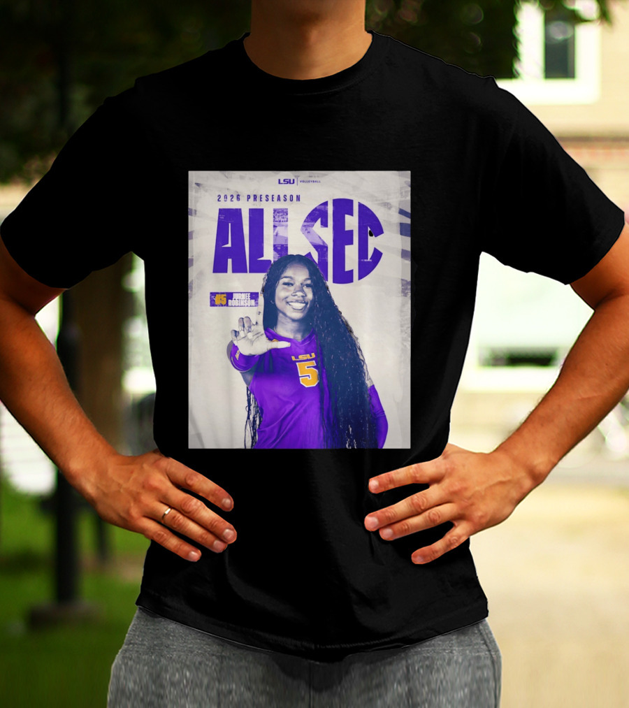 2026 Preseason All SEC Jurnee Robinson LSU Volleyball No 5 T-Shirt