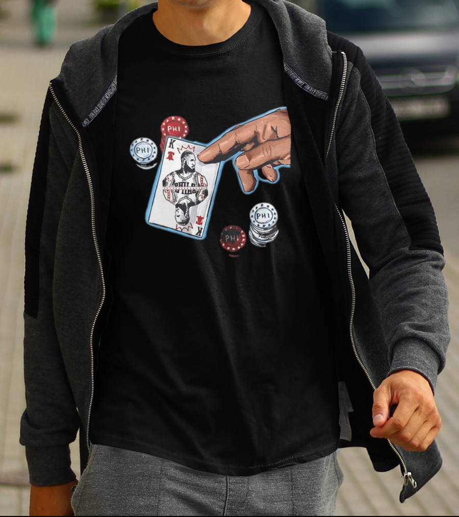 Philadelphia 76ers LeBron James King Playing Card Poker Chip NBA PHI T-Shirt