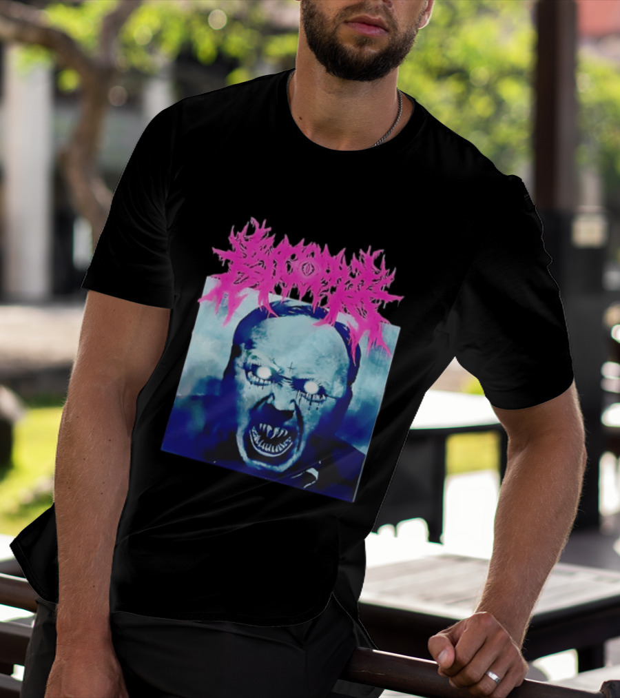 Gore Demon Face Glowing Eyes Death Metal Band T-Shirt