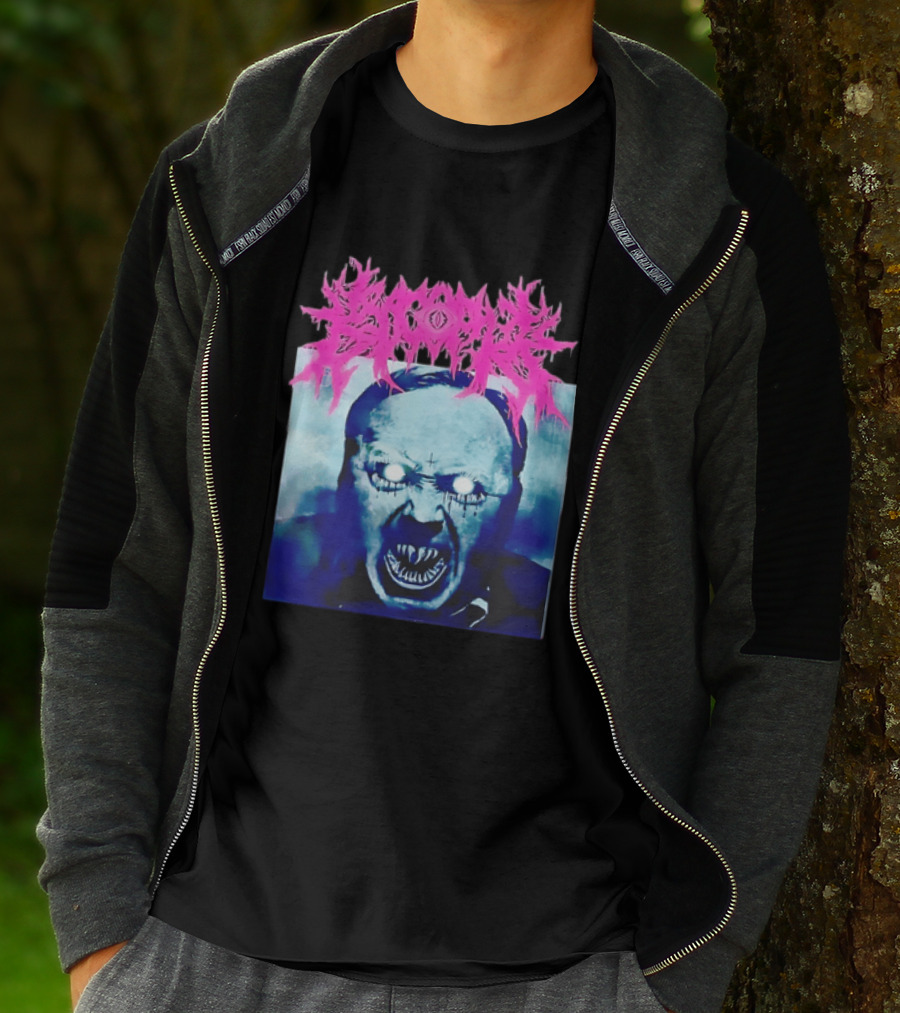 Gore Demon Face Glowing Eyes Death Metal Band T-Shirt