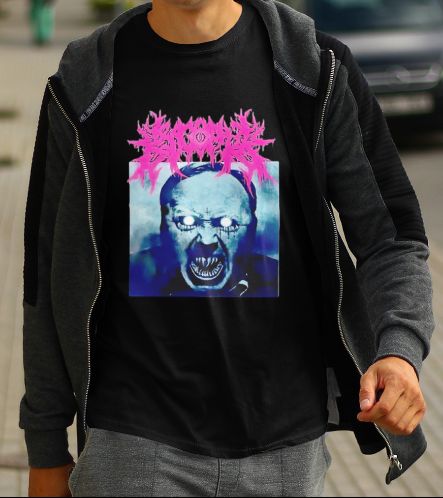 Gore Demon Face Glowing Eyes Death Metal Band T-Shirt