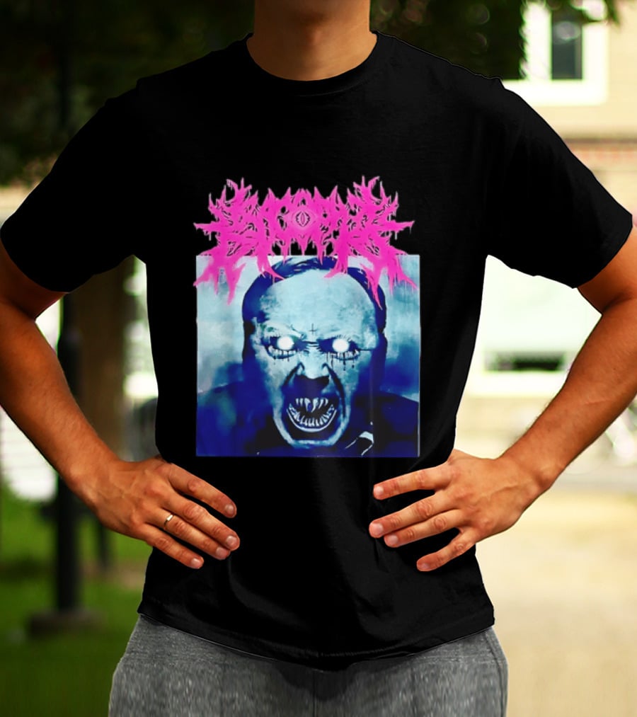 Gore Demon Face Glowing Eyes Death Metal Band T-Shirt