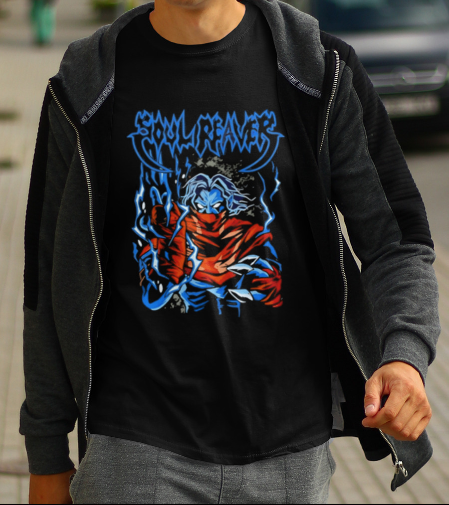 Soul Reaver Raziel Legacy Of Kain Blue Flames T-Shirt