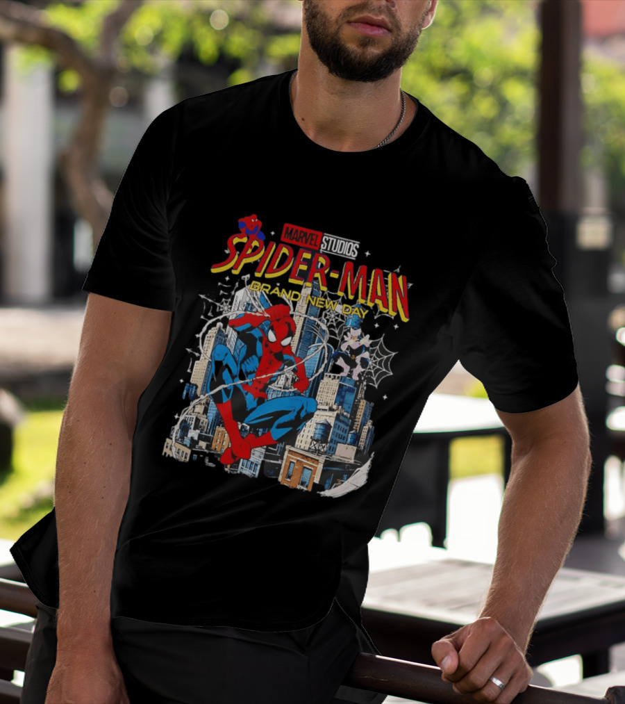 Marvel Studios Spider Man Brand New Day Web Hero City Swing Superhero T-Shirt