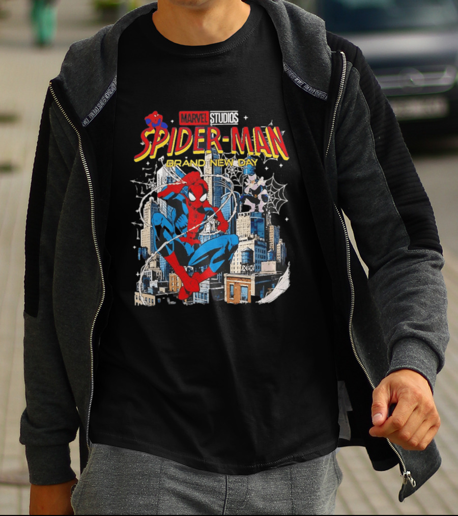 Marvel Studios Spider Man Brand New Day Web Hero City Swing Superhero T-Shirt