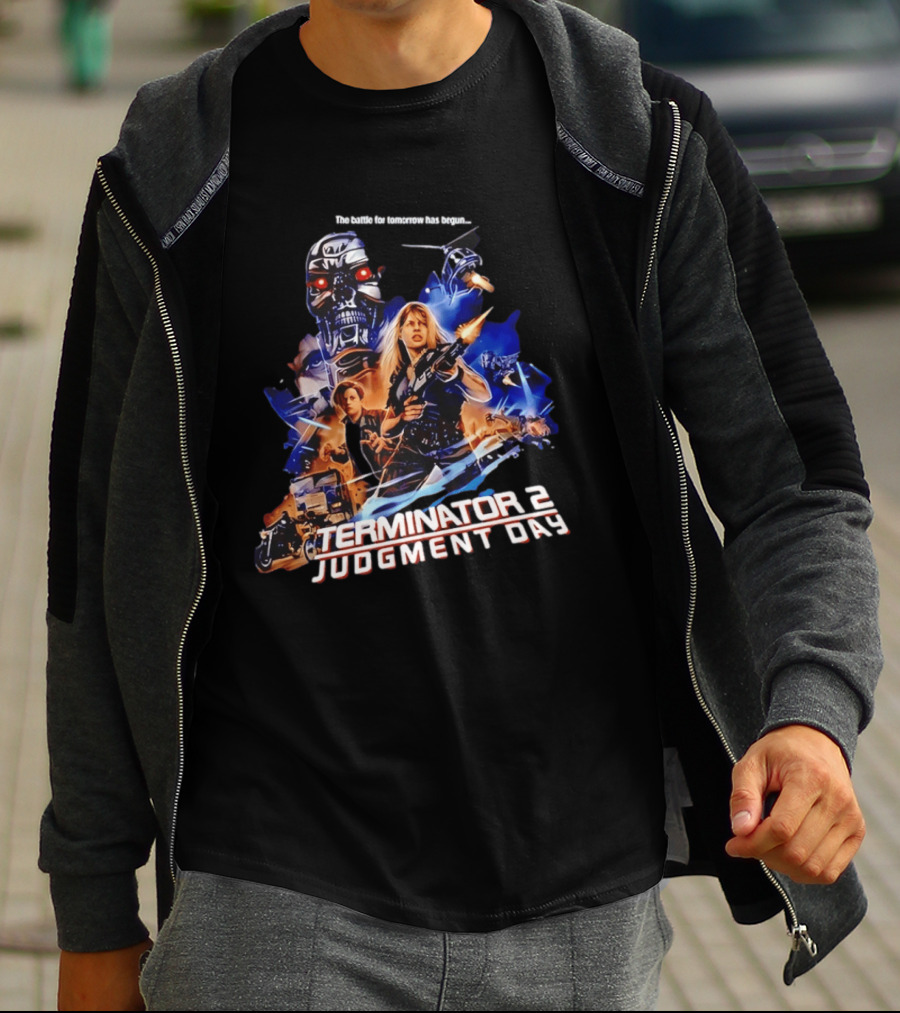 The Battle For Tomorrow Has Begun Terminator 2 Judgment Day Arnold Schwarzenegger Linda Hamilton 800 Cyberdyne Skynet T-Shirt