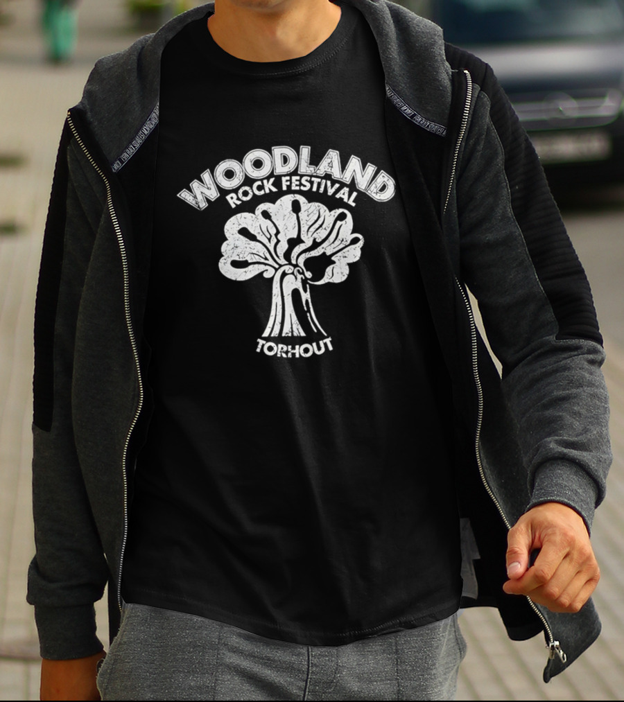 Woodland Rock Festival Torhout Tree Of Guitars Vintage Music Event T-Shirt