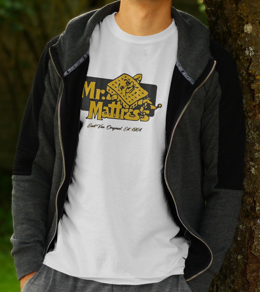 Mr Mattress East Van Original Est 1971 Flippable GOLD T-Shirt