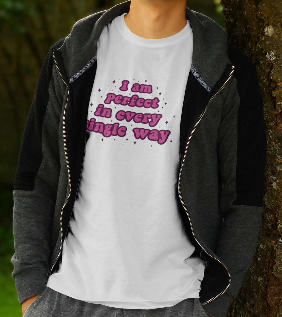 I Am Perfect In Every Single Way Pink Starry T-Shirt