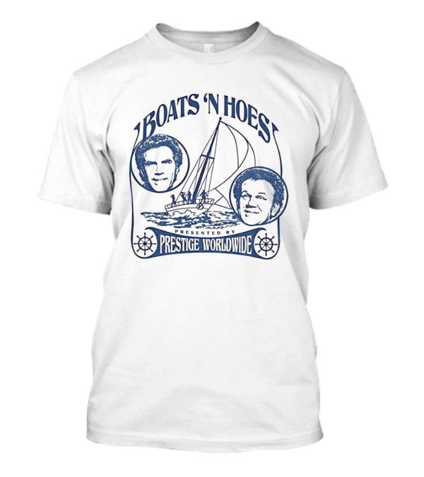 Boats 'N Hoes Presented By Prestige Worldwide Step Brothers Faces Sailboat T-Shirt