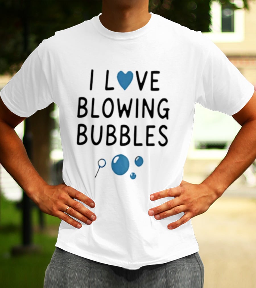 I Love Blowing Bubbles Heart Bubble Lover Magnifying Glass T-Shirt