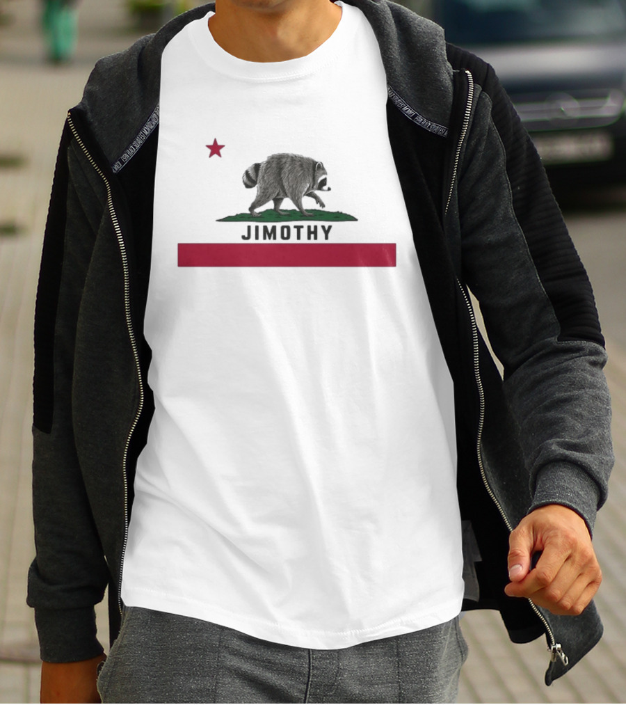 Jimothy Raccoon Republic Flag Star And Raccoon T-Shirt