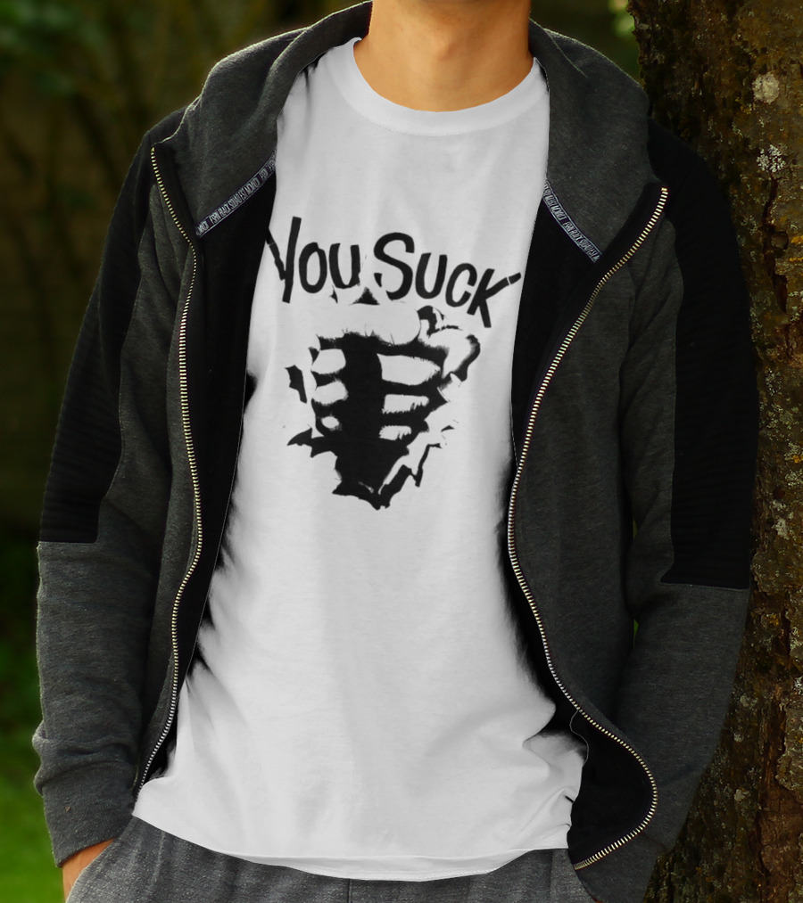 You Suck Horror Skeleton Ribcage T-Shirt