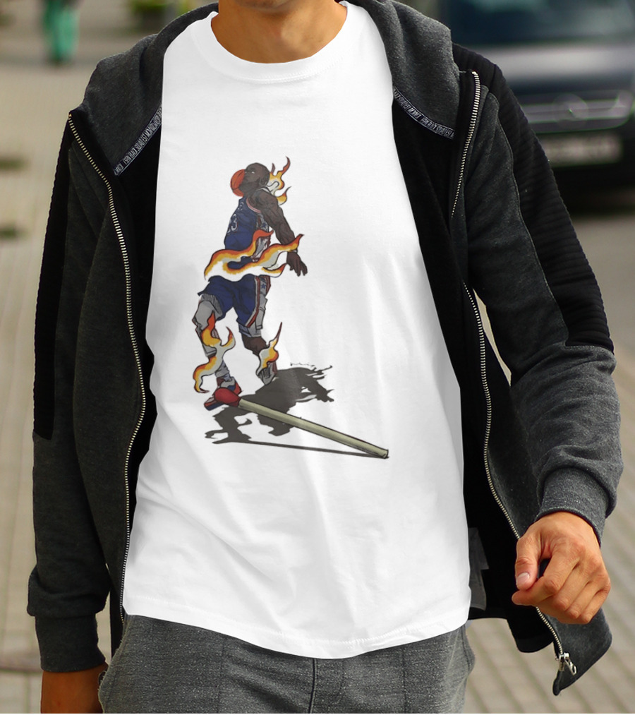 LeBron James 76ers Basketball Flame Dunk 23 T-Shirt