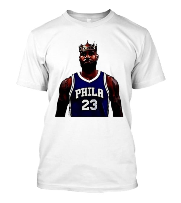 LeBron James Crown PHILA 23 Jersey Philadelphia 76ers Basketball T-Shirt