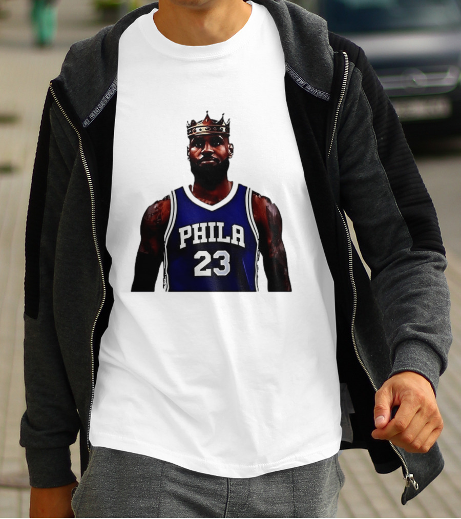 LeBron James Crown PHILA 23 Jersey Philadelphia 76ers Basketball T-Shirt