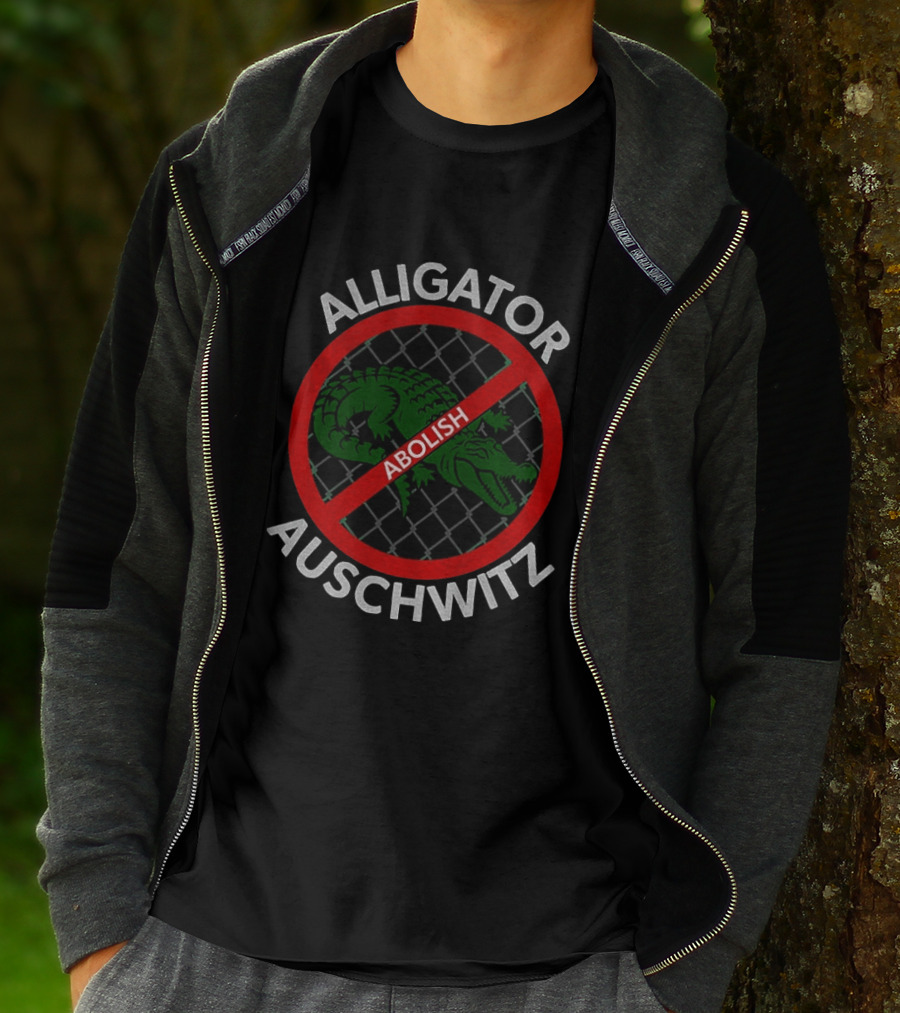 Abolish Alligator Auschwitz Symbol With No Entry Sign T-Shirt