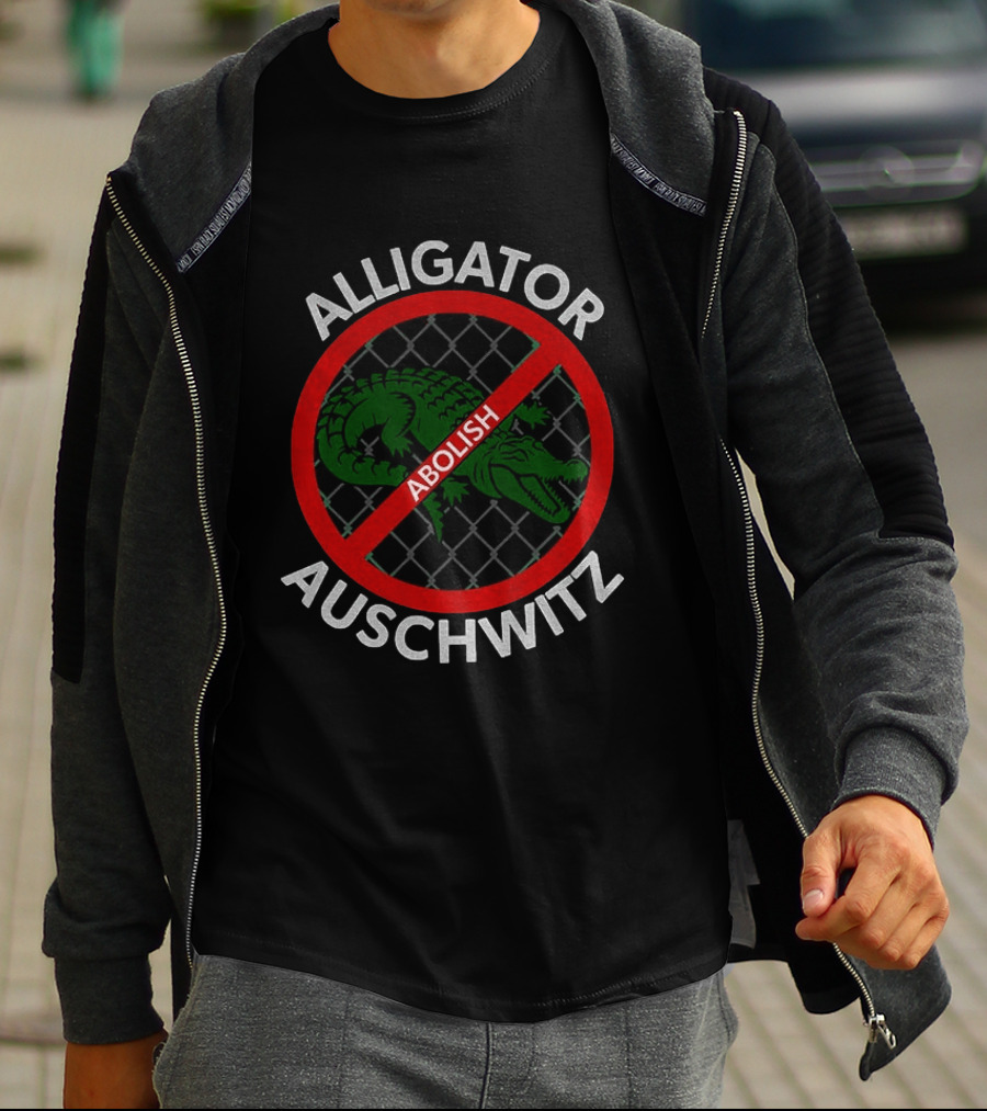 Abolish Alligator Auschwitz Symbol With No Entry Sign T-Shirt