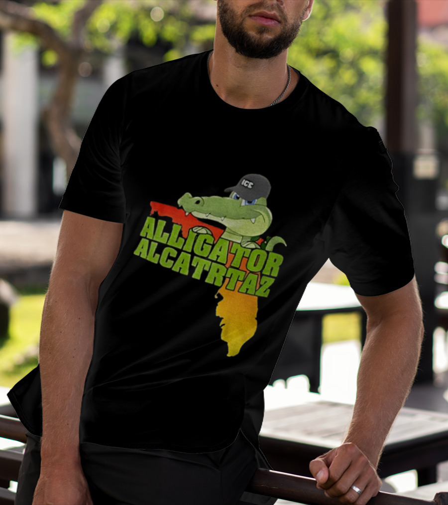 Alligator Alcatraz ICC Ice Cap Florida Map T-Shirt
