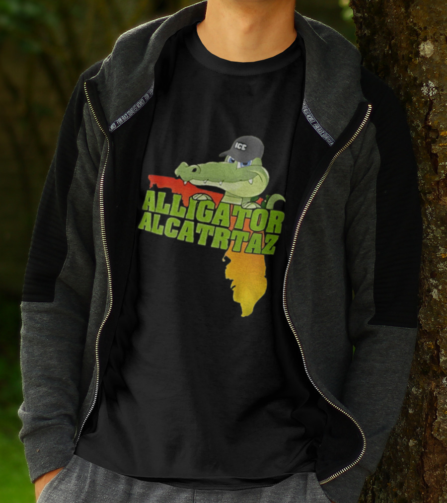Alligator Alcatraz ICC Ice Cap Florida Map T-Shirt