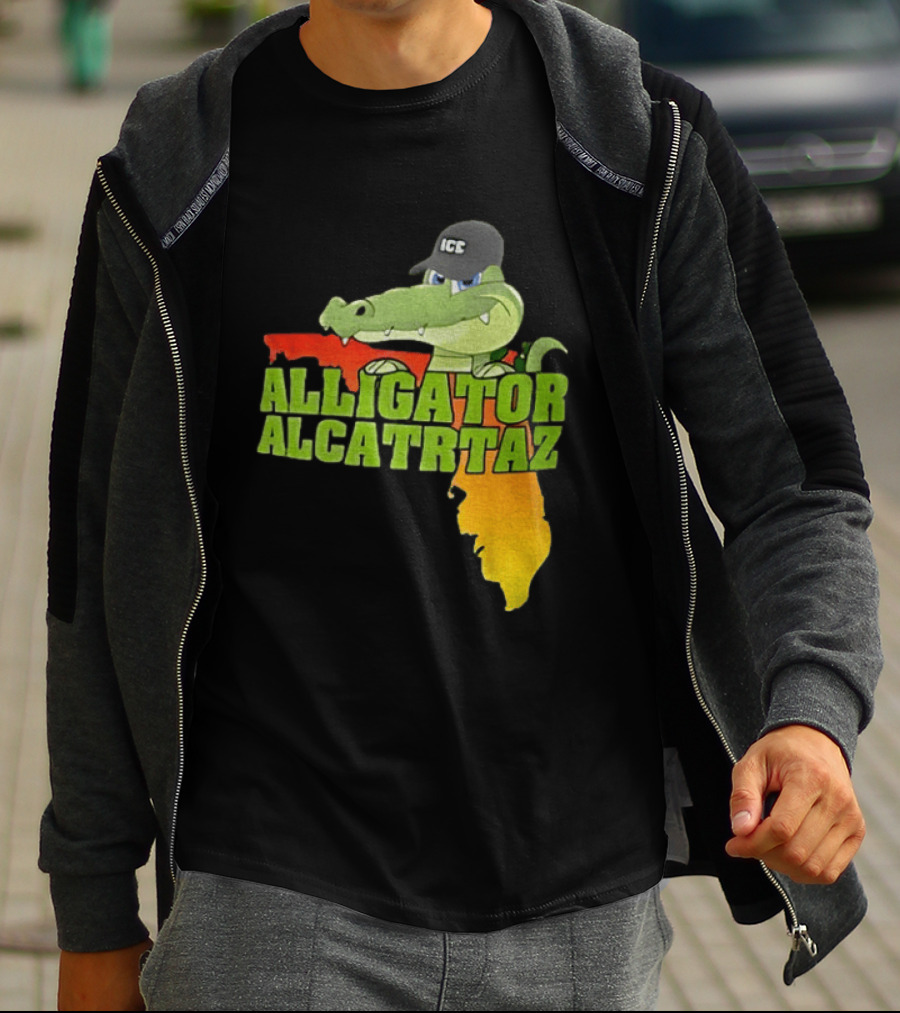 Alligator Alcatraz ICC Ice Cap Florida Map T-Shirt
