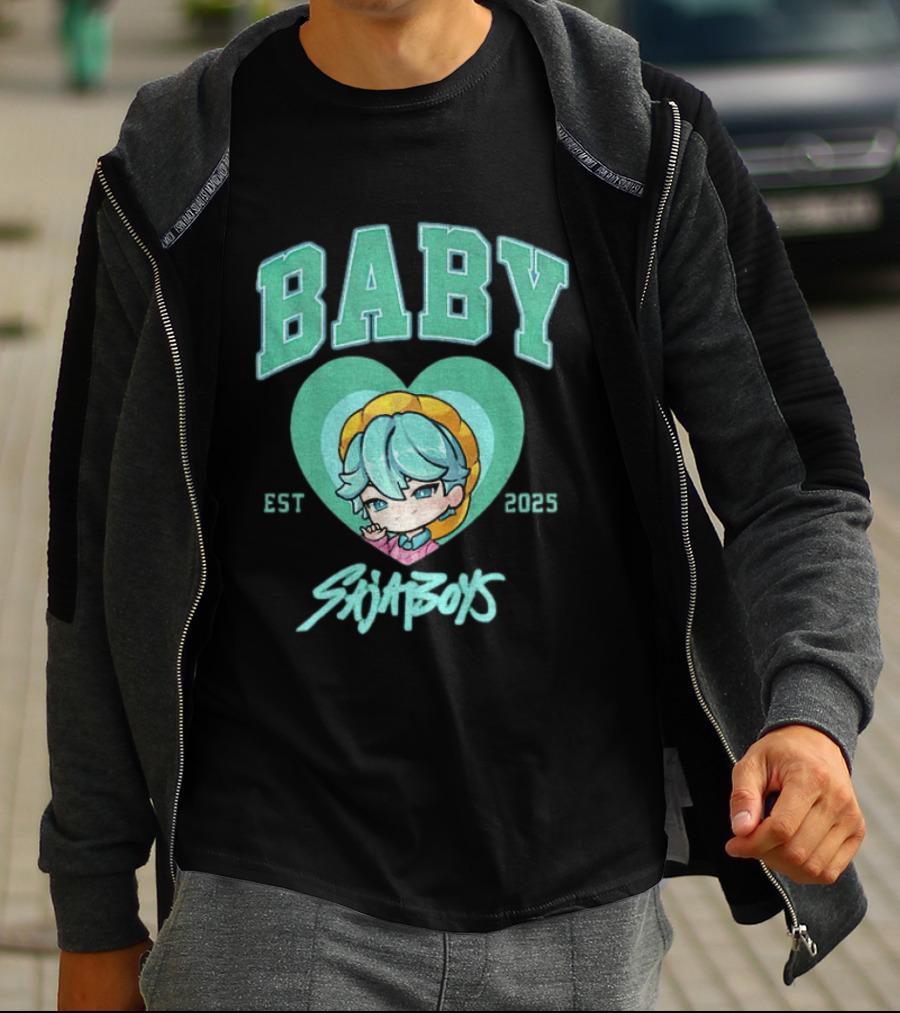 Baby Saja Boys Kpop Demon Hunters Est 2025 Anime Character Heart T-Shirt