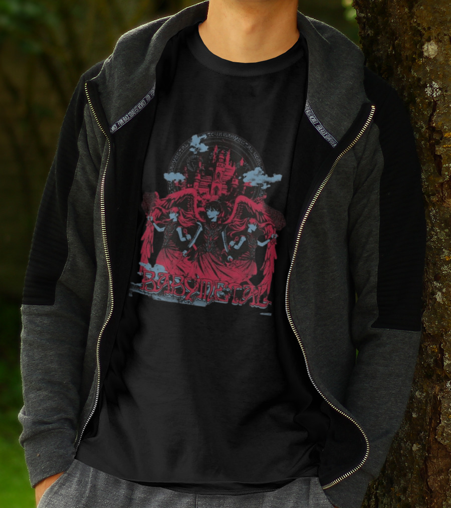 Babymetal Kingslayer Team Babymetal Corps Red Gothic Angels And Castle T-Shirt