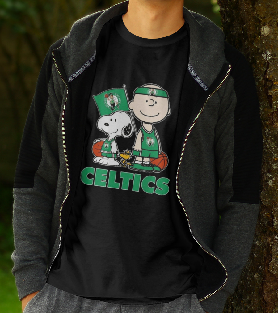 Boston Celtics Snoopy Charlie Brown Peanuts Friends Basketball 2024 T-Shirt