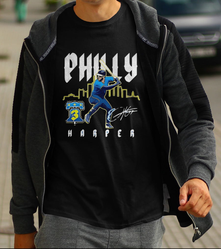 Philly Harper Bryce Philadelphia Phillies City Connect Player MLB Skyline T-Shirt