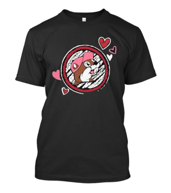 Buc Ee's Valentine's Beaver With Hearts And Cap T-Shirt