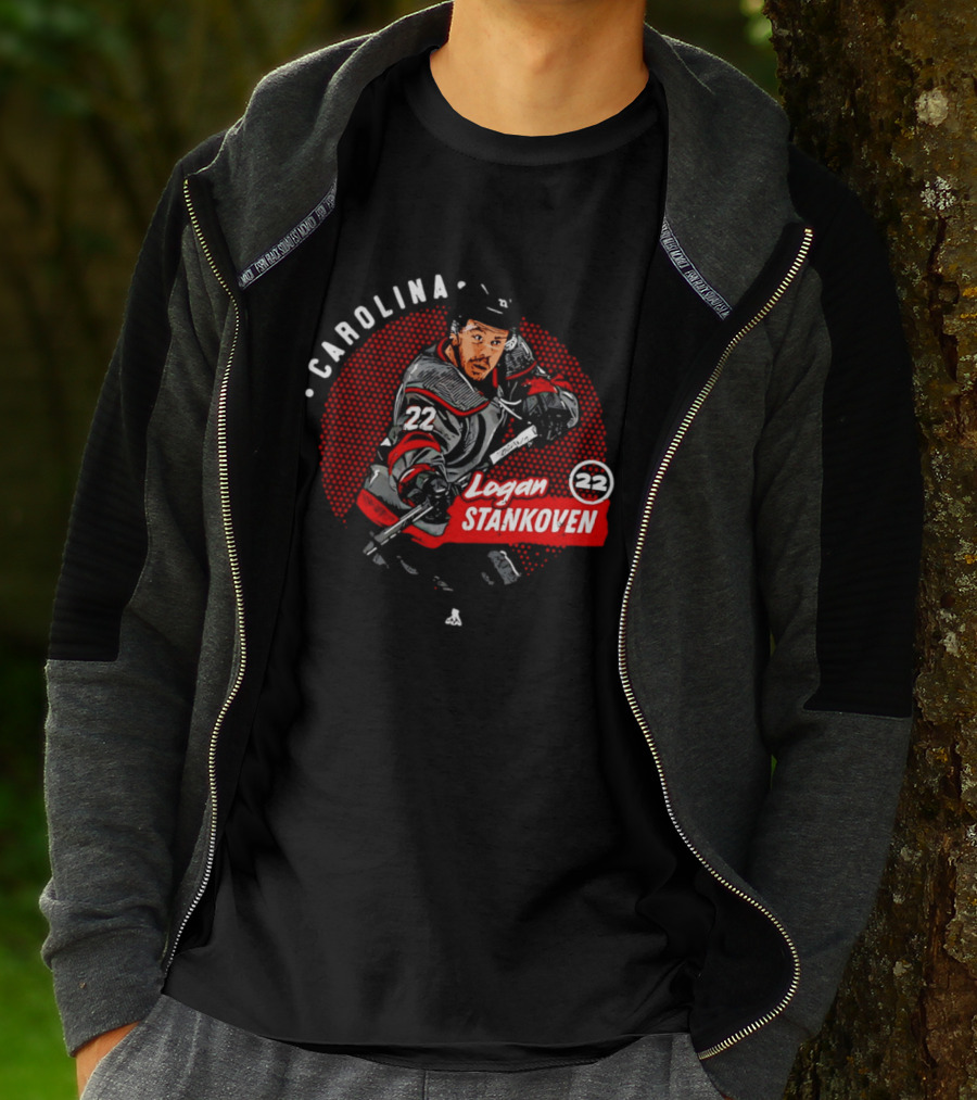 Logan Stankoven 22 Carolina Hurricanes Hockey Player Dots T-Shirt