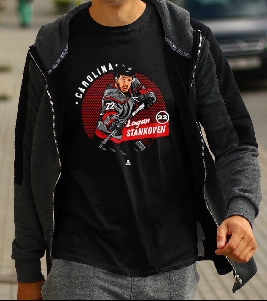 Logan Stankoven 22 Carolina Hurricanes Hockey Player Dots T-Shirt