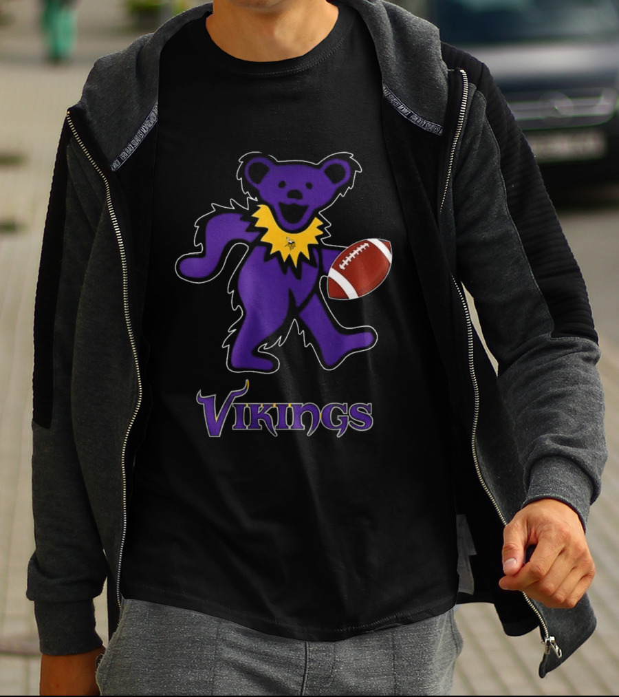 Minnesota Vikings Bear Grateful Dead Night Football 2024 T-Shirt