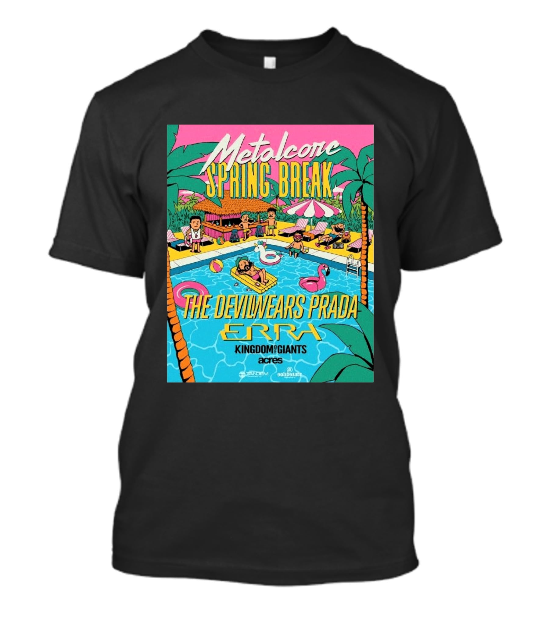 Metalcore Spring Break The Devil Wears Prada ERRA Kingdom Of Giants Acres Tour 2025 T-Shirt