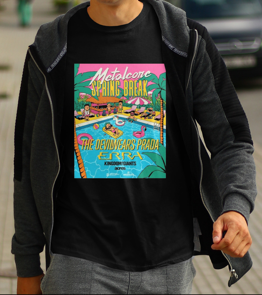 Metalcore Spring Break The Devil Wears Prada ERRA Kingdom Of Giants Acres Tour 2025 T-Shirt