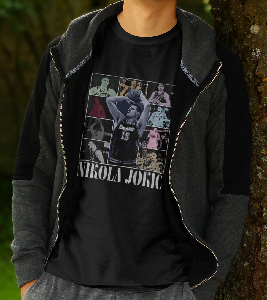 Nikola Jokic Denver Nuggets Basketball Collage T-Shirt