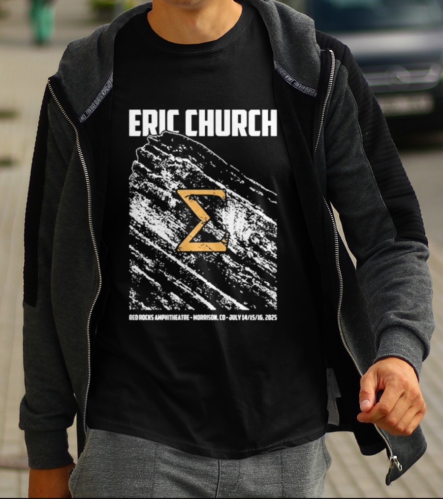 Eric Church Red Rocks Amphitheater Morrison July 14 16 2025 Sigma Symbol Event T-Shirt